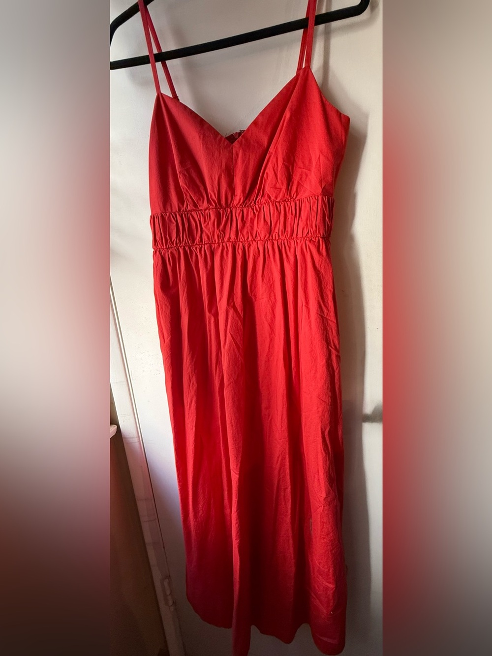 Donna Morgan Red Midi Dress with Spaghetti Straps